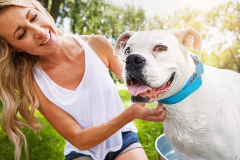lady with her dog