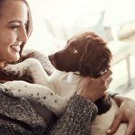 dog with owner