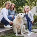 family with dog