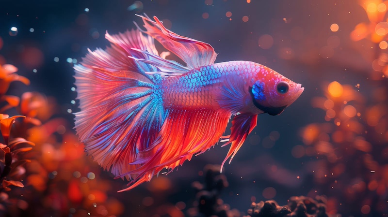 swimming betta